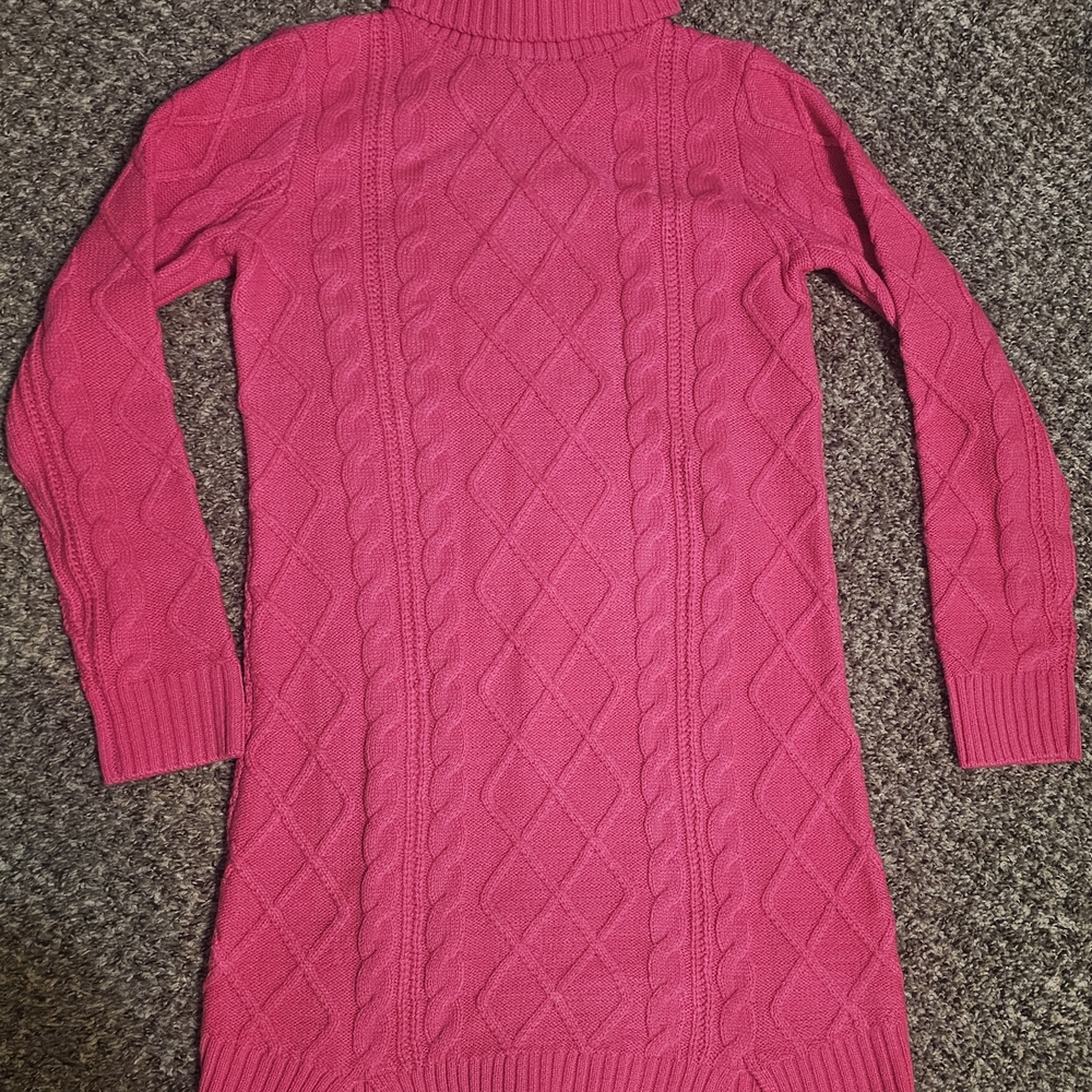 Francesca's Collections Fuchsia Cable Knit Dress